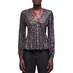NWT The Kooples Metallic Sheer Blouse - French Size 3/US 8